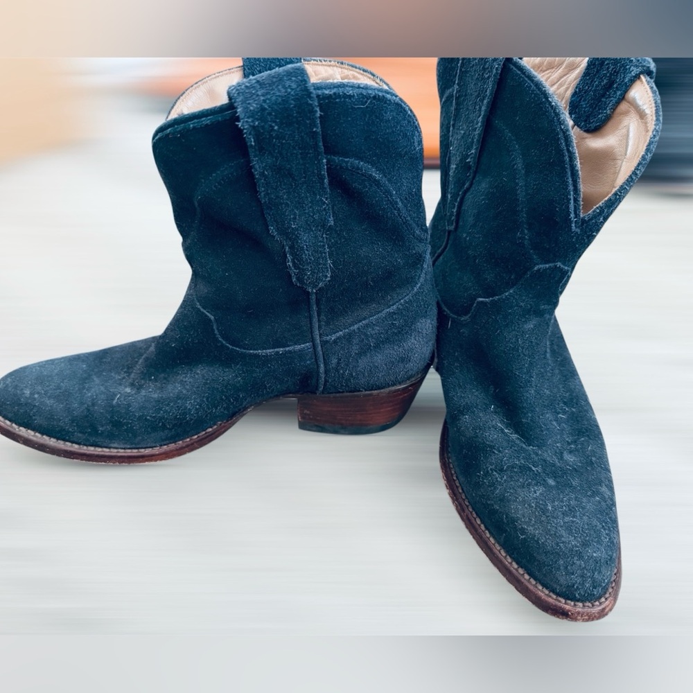 Tecovas Women's Navy Suede “The Lucy” Ankle Boots